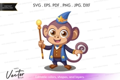 Magical monkey vector clipart Product Image 1