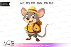 Adventurous mouse vector clipart Product Image 1