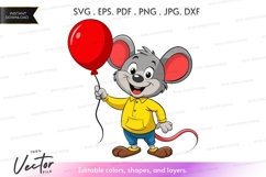 Happy mouse with balloon Product Image 1