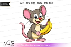 Happy mouse eating banana Product Image 1