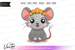Cute mouse with flower crown Product Image 1