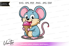 Happy mouse eating ice cream Product Image 1
