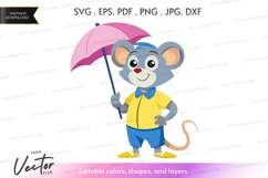 Happy mouse with umbrella Product Image 1