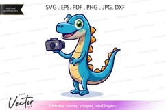 Photographer dinosaur vector clipart Product Image 1