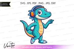 Musical dinosaur vector clipart Product Image 1