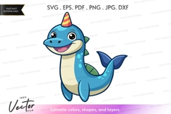 Cartoon dolphin with party hat Product Image 1