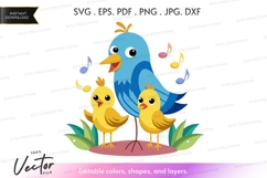 Happy bird family singing Product Image 1
