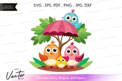 Bird family under umbrella Product Image 1
