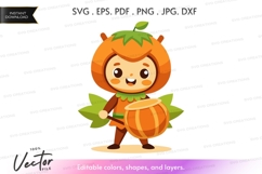 Pumpkin character vector clipart Product Image 1