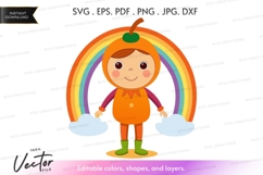 Pumpkin character under rainbow Product Image 1