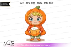 Pumpkin boy vector clipart Product Image 1