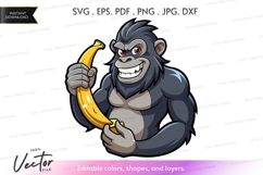 Gorilla eating banana Product Image 1