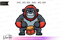 Gorilla playing drum Product Image 1
