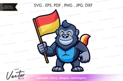 Gorilla holding german flag Product Image 1