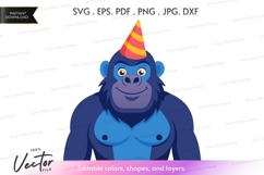 Celebrating gorilla vector clipart Product Image 1