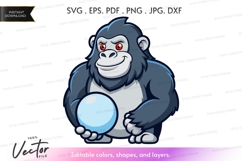 Gorilla holding a crystal ball Product Image 1
