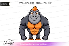 Muscular gorilla vector clipart Product Image 1