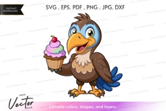 Happy eagle with cupcake Product Image 1