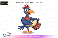 Joyful bird playing drum Product Image 1