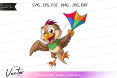 Excited bird with kite Product Image 1