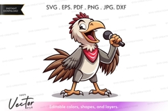 Singing rooster vector clipart Product Image 1