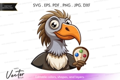 Cartoon bird with palette Product Image 1