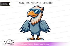 Cool eagle with sunglasses vector clipart Product Image 1