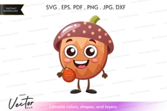 Happy acorn character Product Image 1