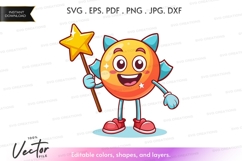 Magical sun character holding a wand Product Image 1