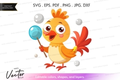 Happy chick with lollipop and feathers Product Image 1