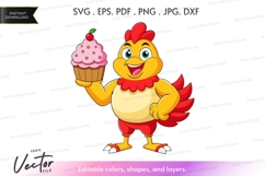 Happy chicken with cupcake Product Image 1