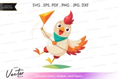 Excited bird with kite Product Image 1