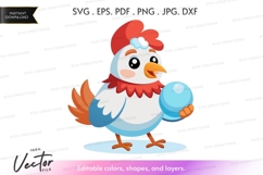 Chicken with ice cream vector clipart Product Image 1