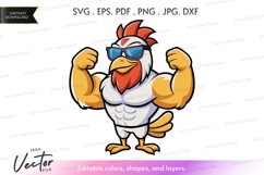 Muscular rooster with sunglasses Product Image 1