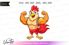 Muscular rooster vector clipart Product Image 1