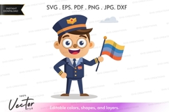 Proud pilot with colombian flag Product Image 1