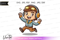 Excited aviator running Product Image 1