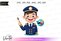 Happy pilot vector clipart Product Image 1