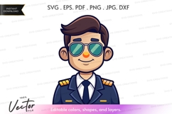 Stylish pilot vector clipart Product Image 1
