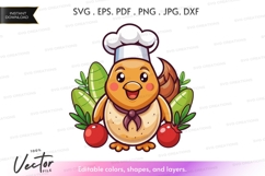 Chef chicken vector clipart Product Image 1