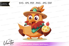 Cheerful turkey with pie vector clipart Product Image 1