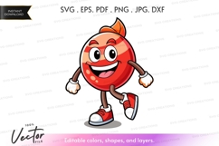 Happy apple character running Product Image 1