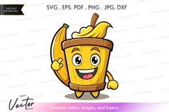 Happy banana character Product Image 1