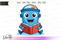 Reading robot vector clipart Product Image 1