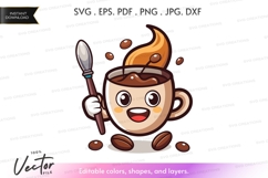 Coffee cup character with spoon Product Image 1