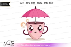 Cute coffee cup with umbrella Product Image 1