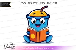 Reading smoothie vector clipart Product Image 1