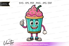 Cupcake character giving a thumbs up Product Image 1