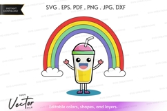 Cute drink character under rainbow Product Image 1