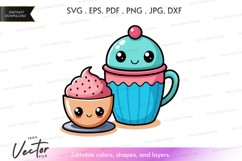 Cute cupcake and mug Product Image 1